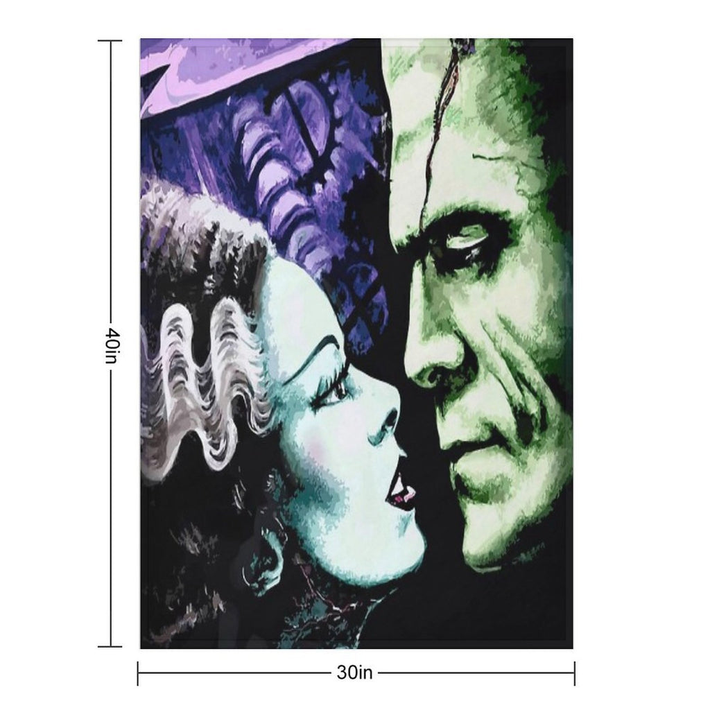 Bride & Frankie Monsters in Love Velvety-soft Throw Blanket