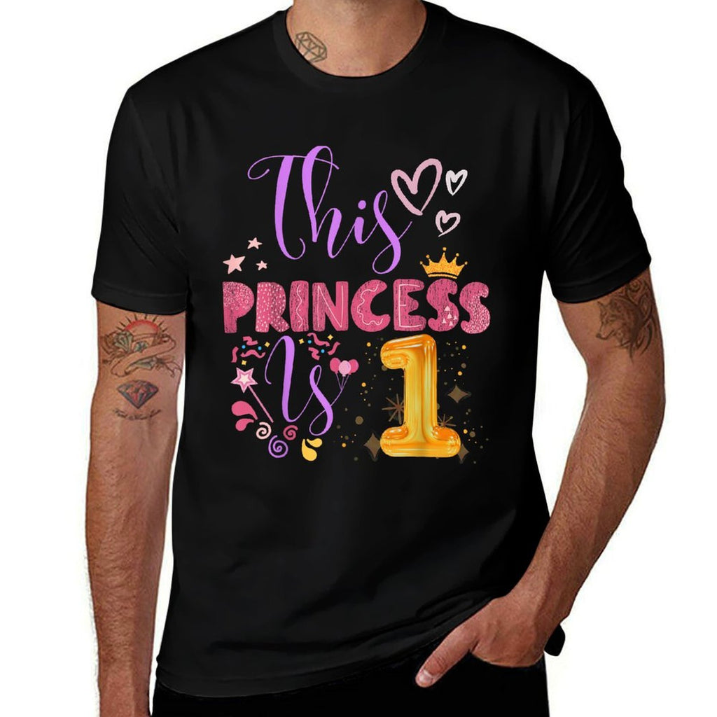 Birthday Girl This Princess Is 1 Year Old Girl B-Day  Durable T-Shirt