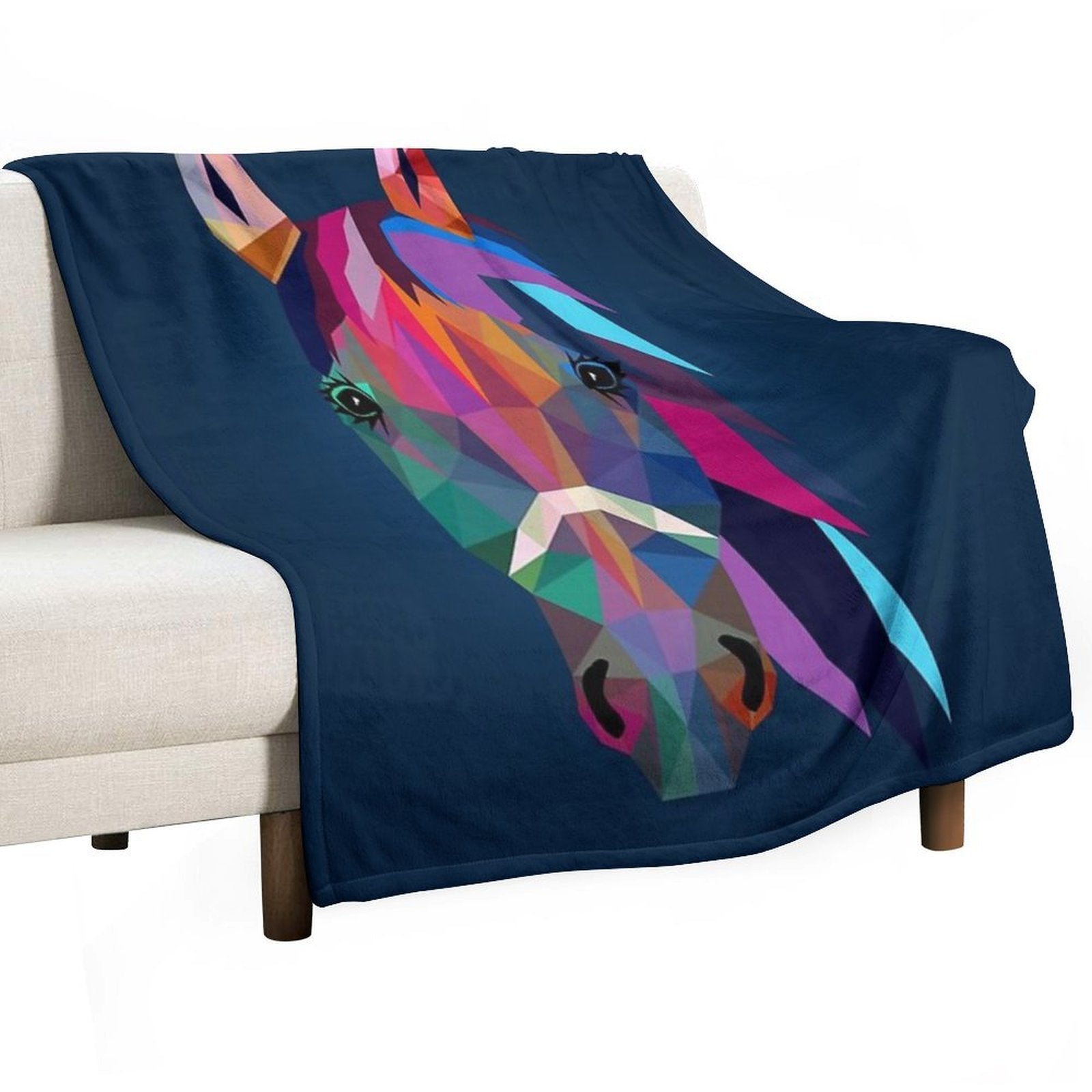 Horse Wrinkle-free Throw Blanket