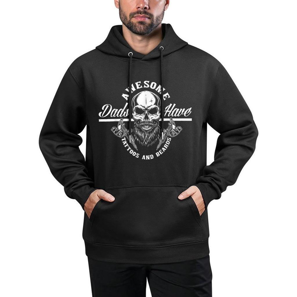 Awesome Dads Have Tattoos And Beards Funny Father Dad Easy Care Hoodie