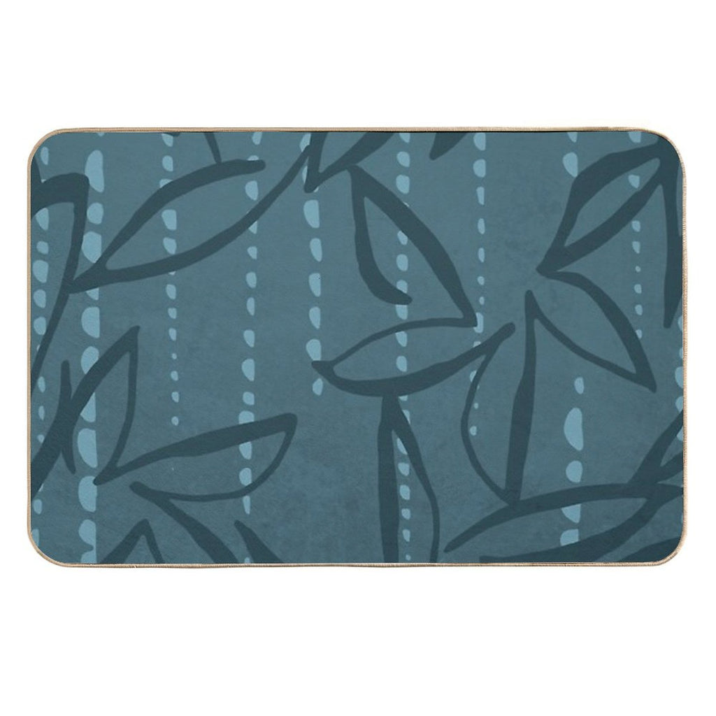 Teal Flowers  Toxin-Free Bath Mat