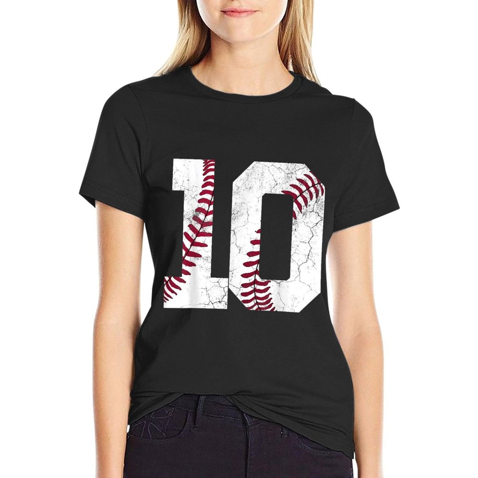 10th Birthday Gift Baseball Boys Kids Ten Number 10 2015  Heathered Texture T-Shirt
