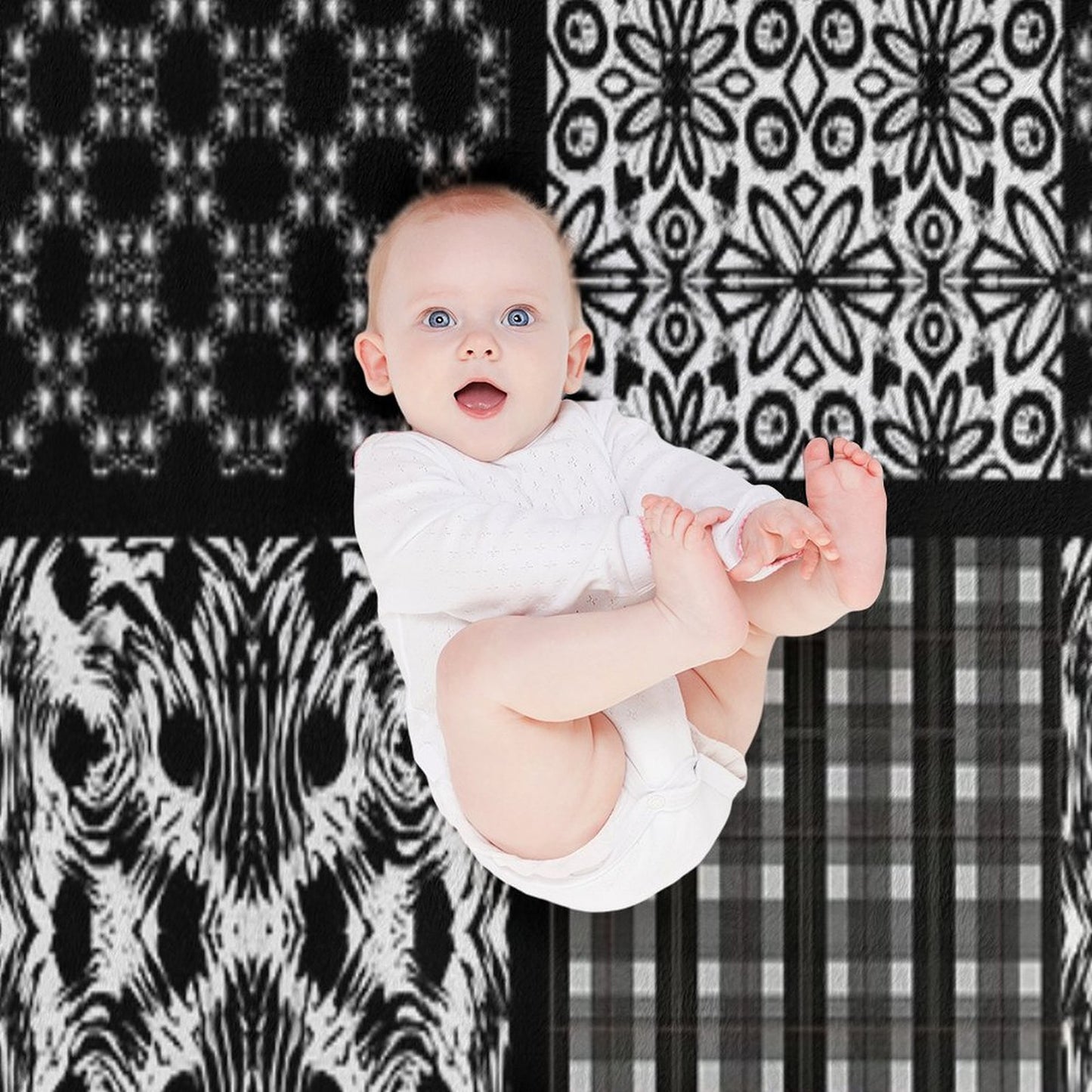 Mixed Black And White Pattern Gift-ready Throw Blanket