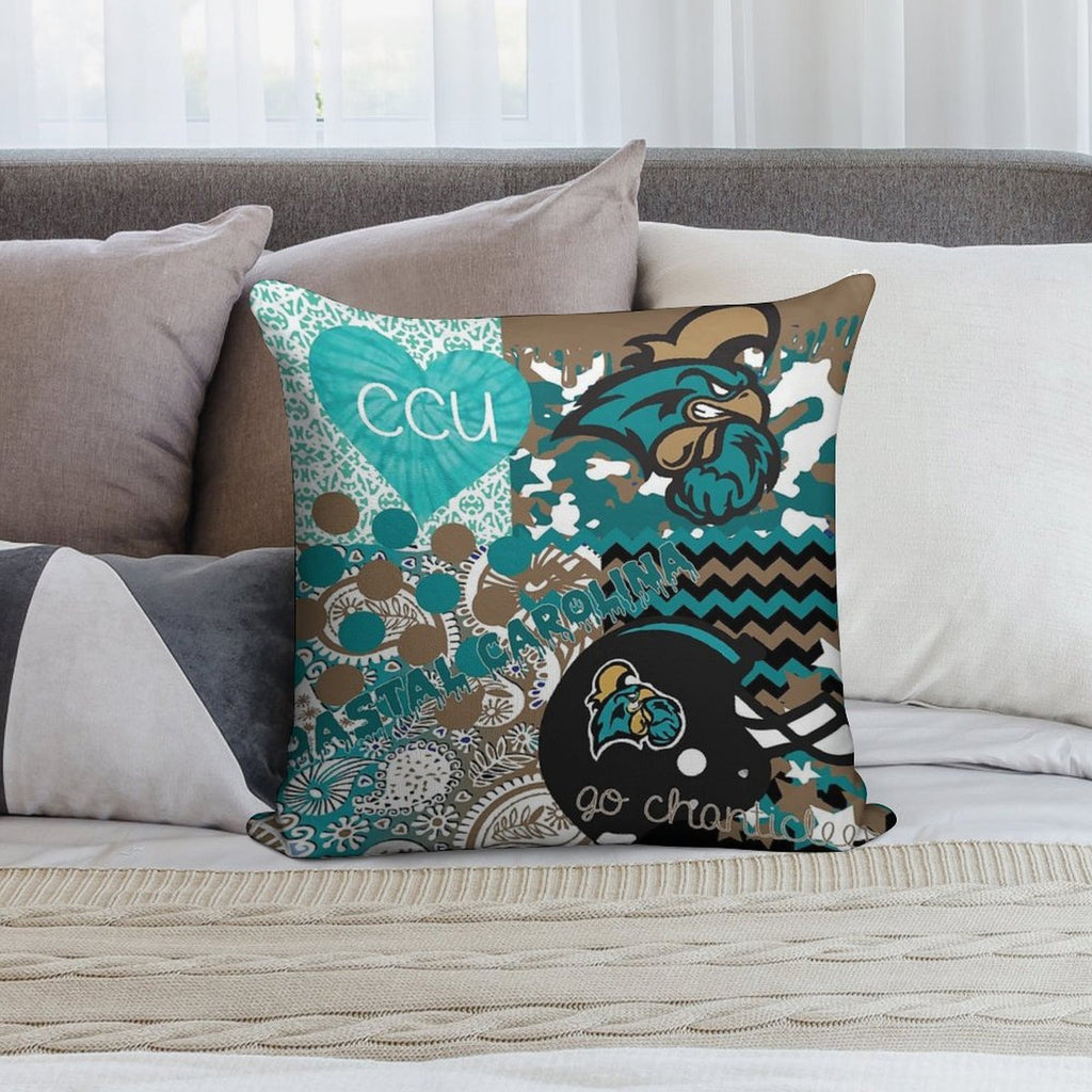 Coastal Carolina University Collage Soft Multiple Sizes Throw Pillow