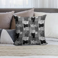 Silent Cats Monochromatic Soft Short Plush Fabric Throw Pillow