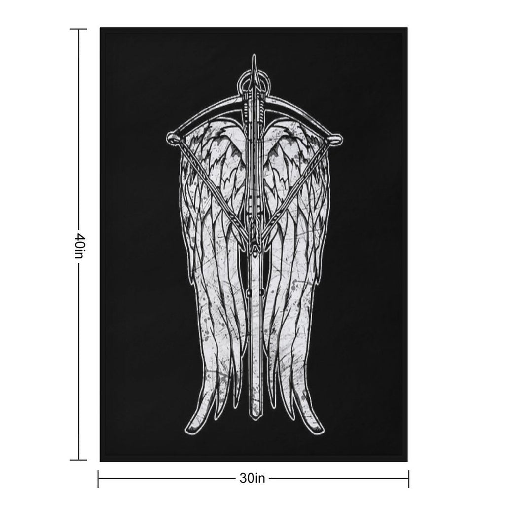 Angel Wings And Crossbow (Dirty) Velvety-soft Throw Blanket