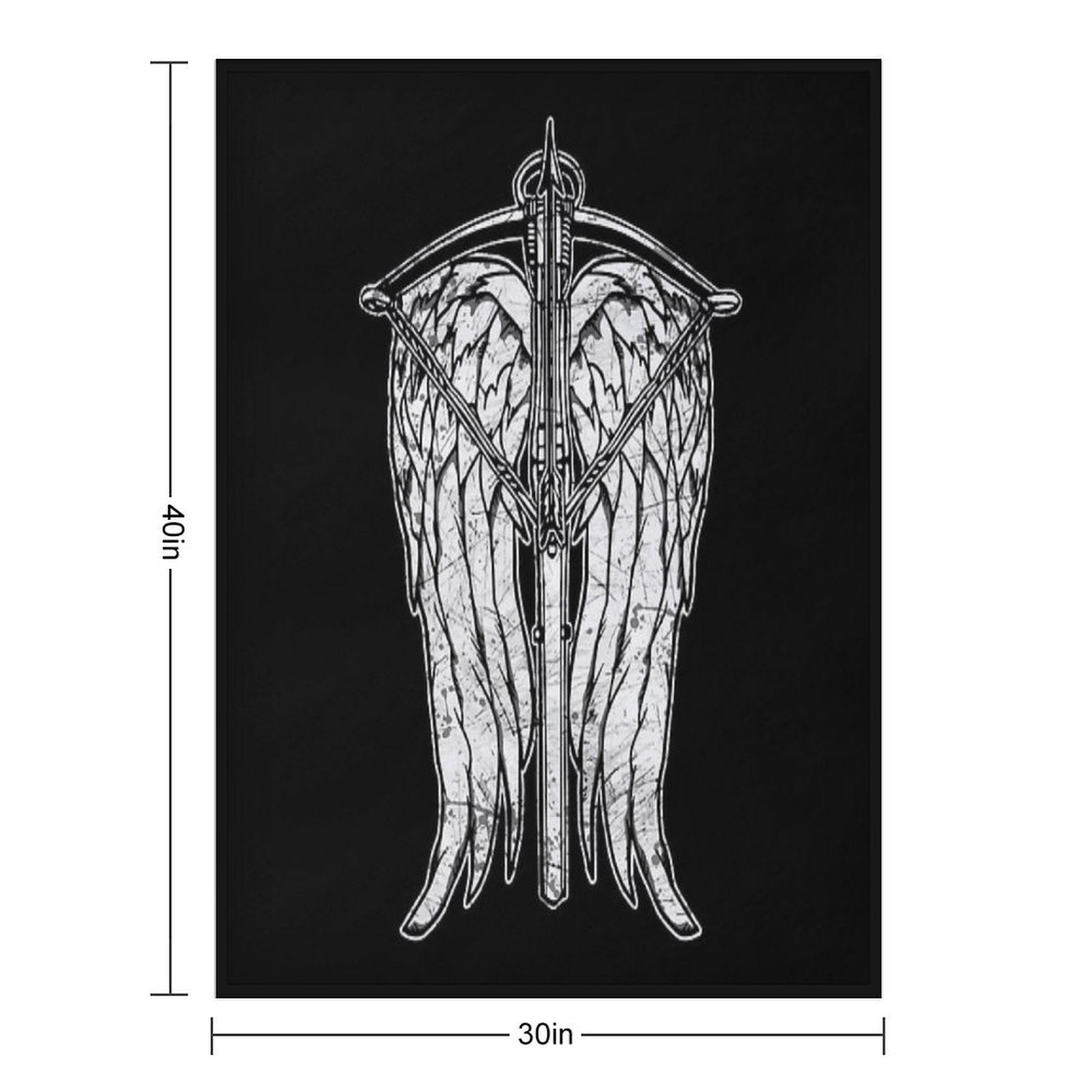 Angel Wings And Crossbow (Dirty) Velvety-soft Throw Blanket