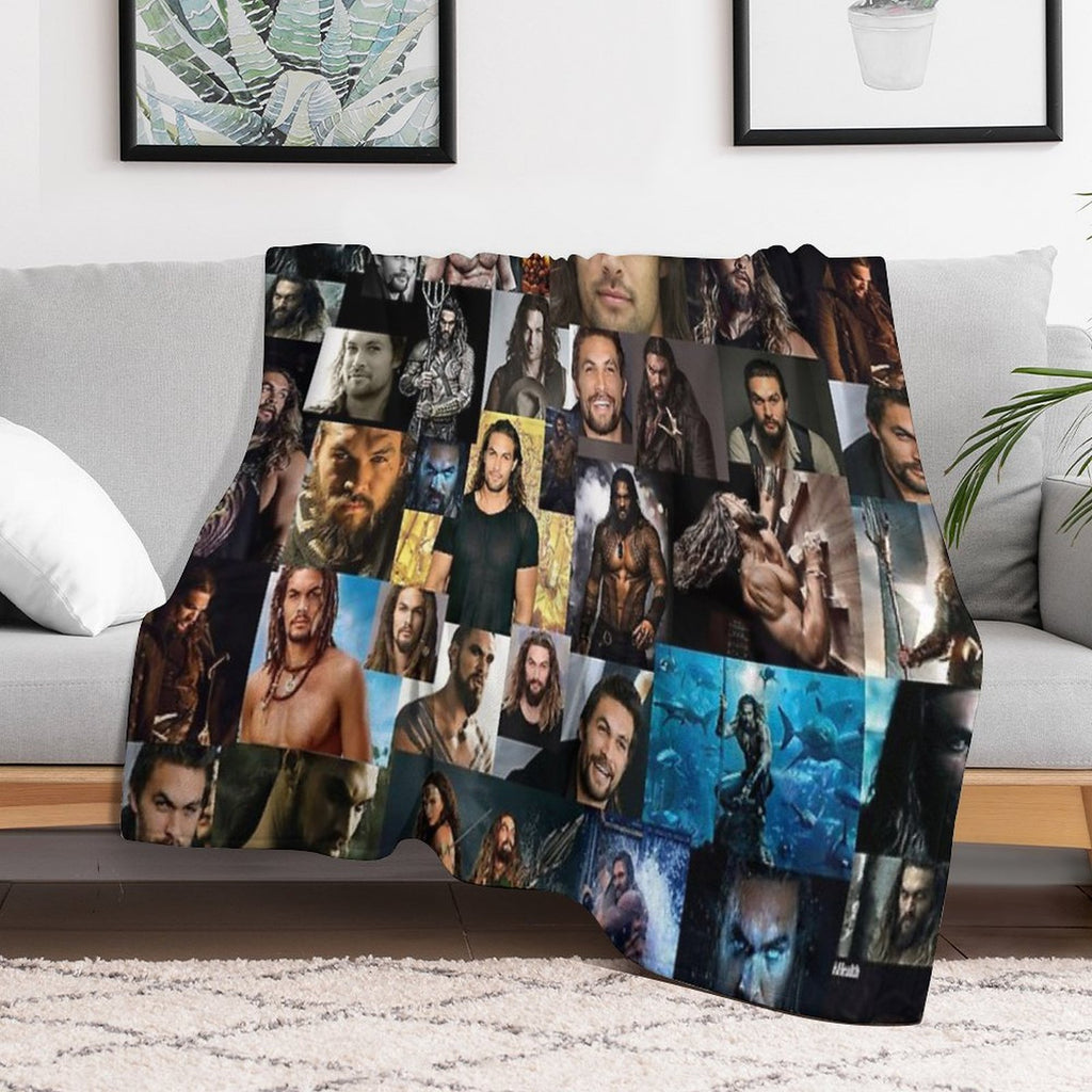 Jason Momoa Abstract Collage Compact Throw Blanket