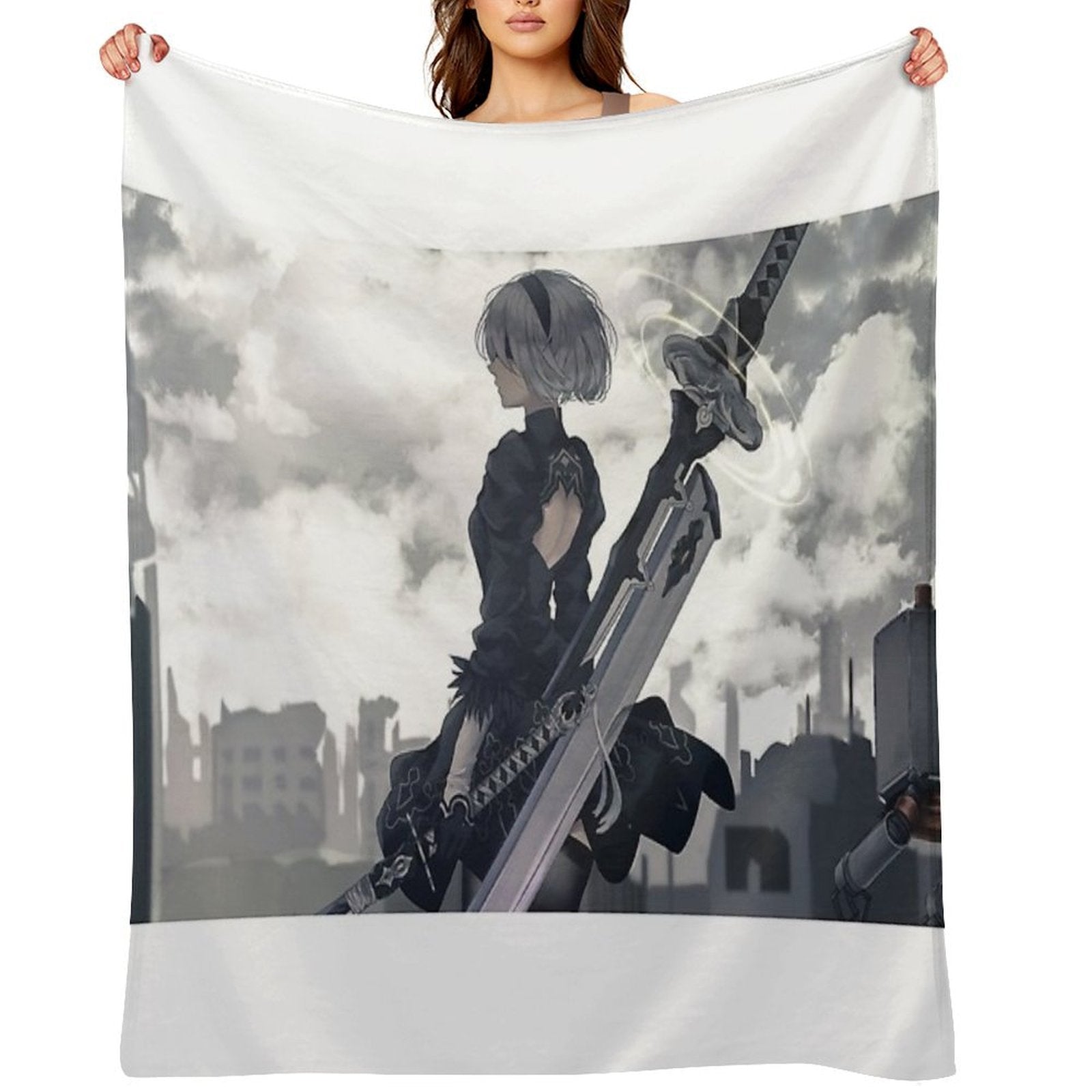 Nier Automata 2B Premium Throw Blanket
