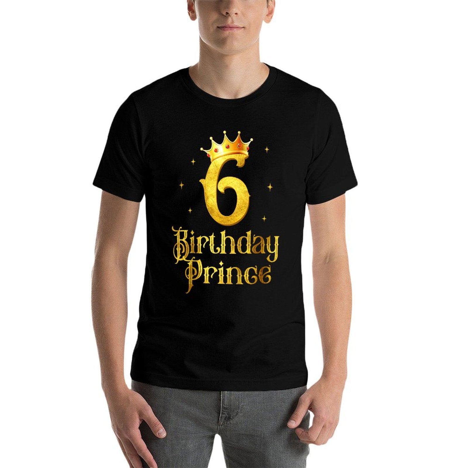 Kids 6th Birthday Decorations For Boys Prince 6 Years Old  Stretchy T-Shirt