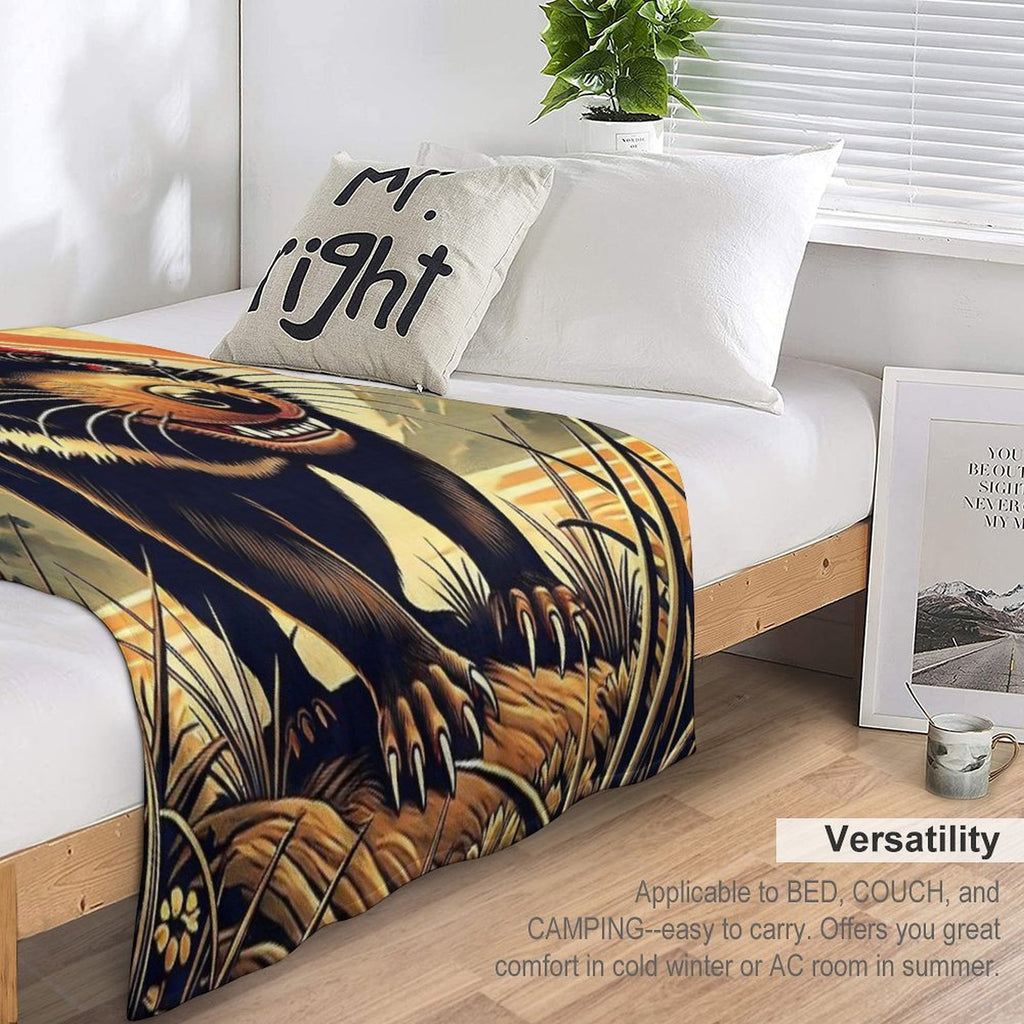 Tasmanian Devil  Tasmanian Devil Lovers Sustainable Throw Blanket