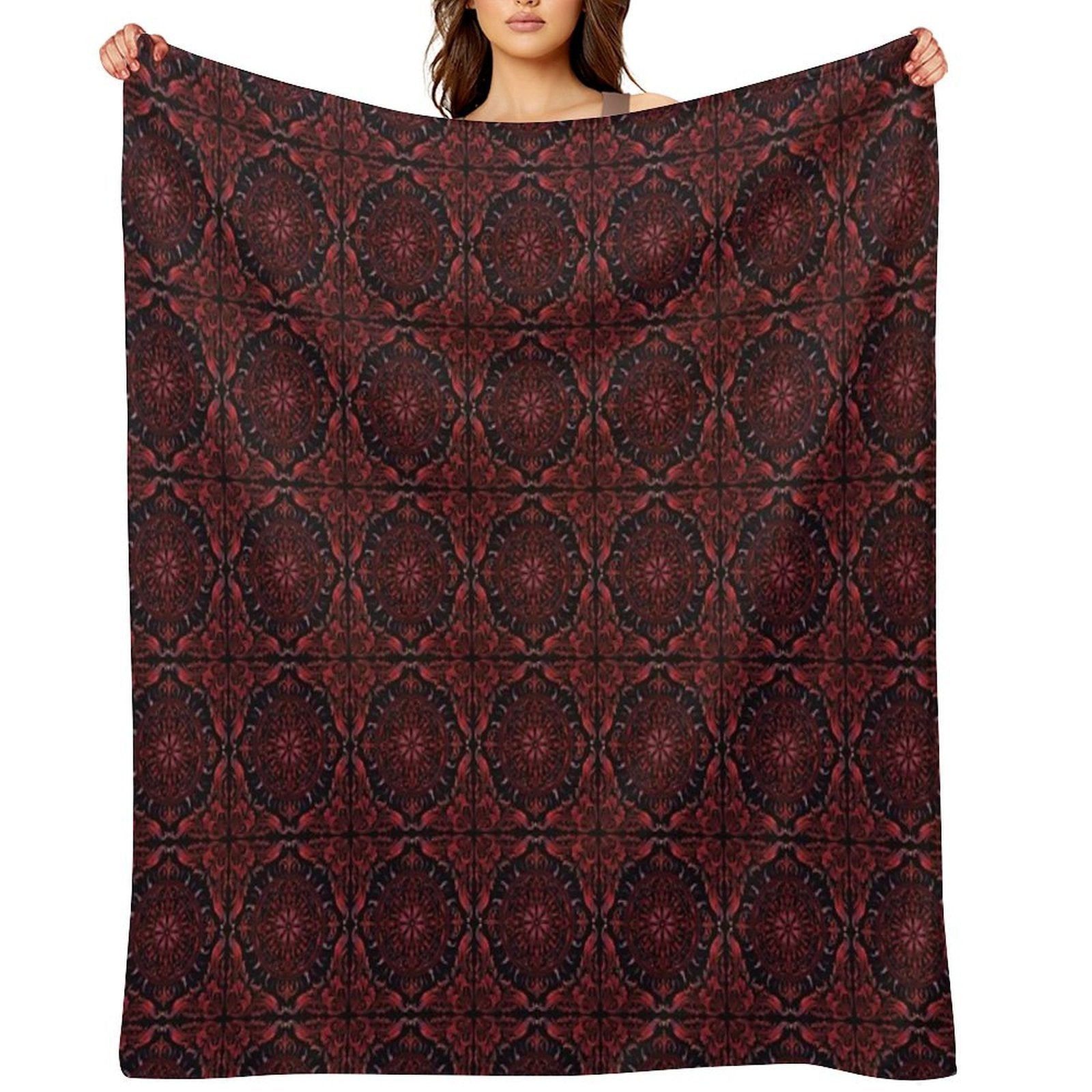 Gothic Vampire Pattern Sustainable Throw Blanket