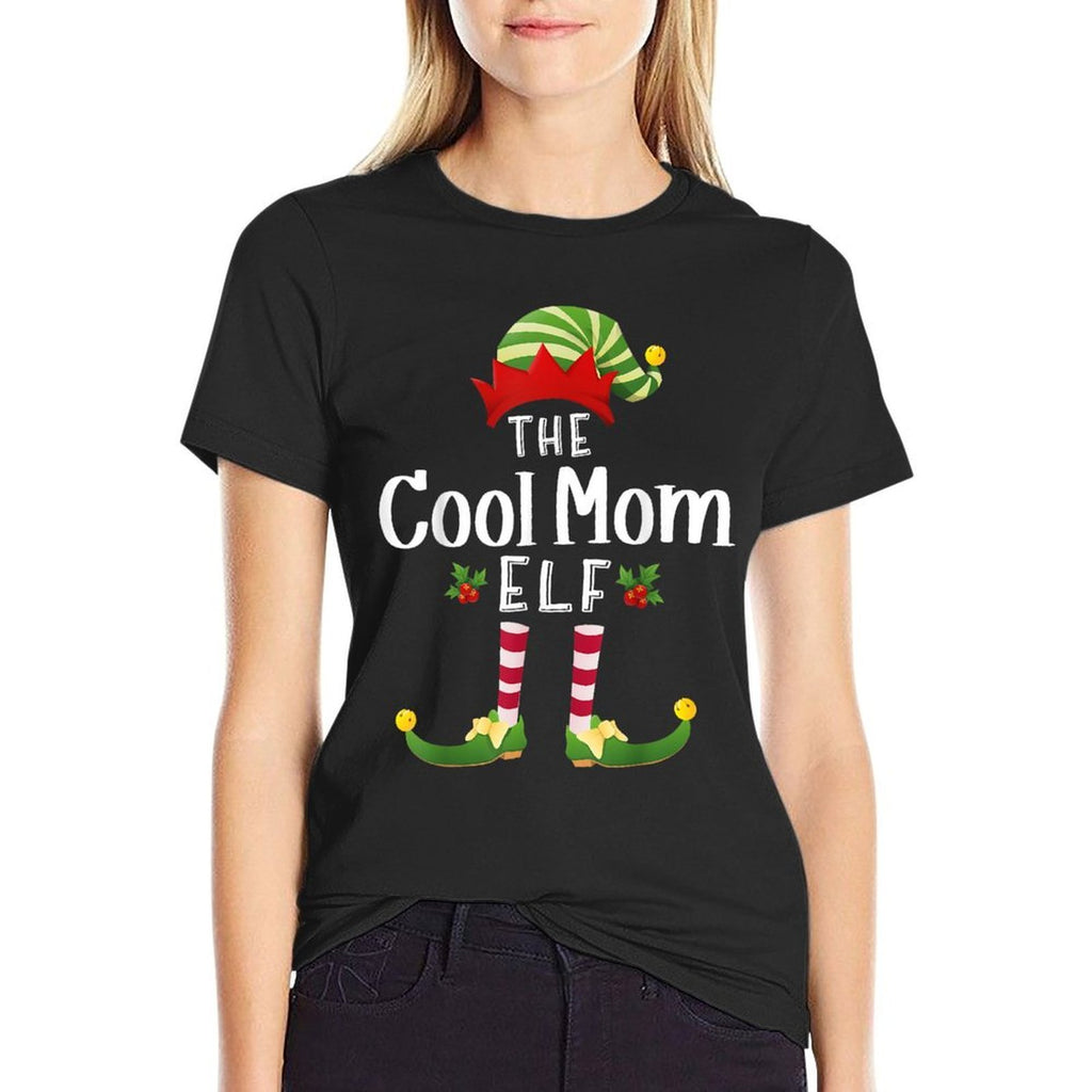 Cool Mom Christmas Elf Matching Pajama X-Mas Party  Breathable T-Shirt