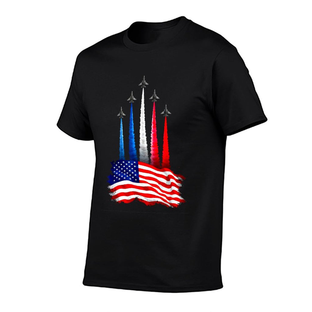 Independence Day American Jet Planes 4th of July  Summer-ready Fabric T-Shirt