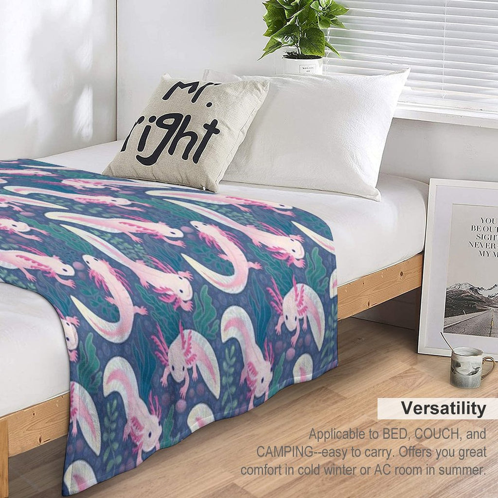 Axolotls Machine-washable Throw Blanket