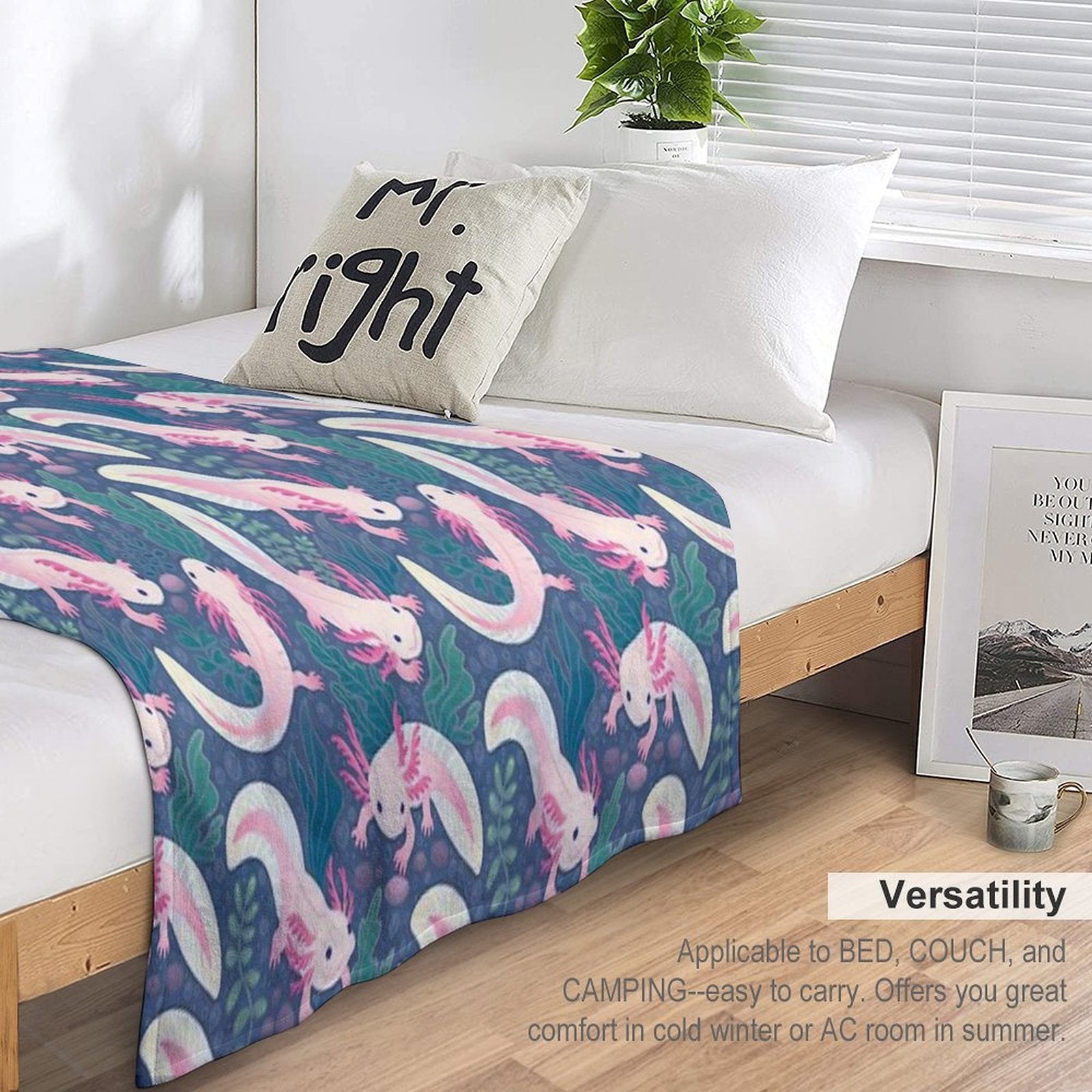 Axolotls Machine-washable Throw Blanket