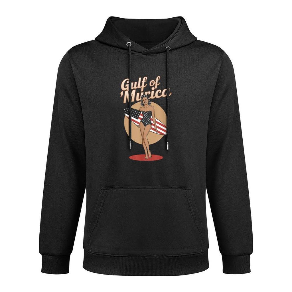 Vintage Gulf of Murica 2025 Funny Patriotic American Pride Kangaroo Pocket Hoodie