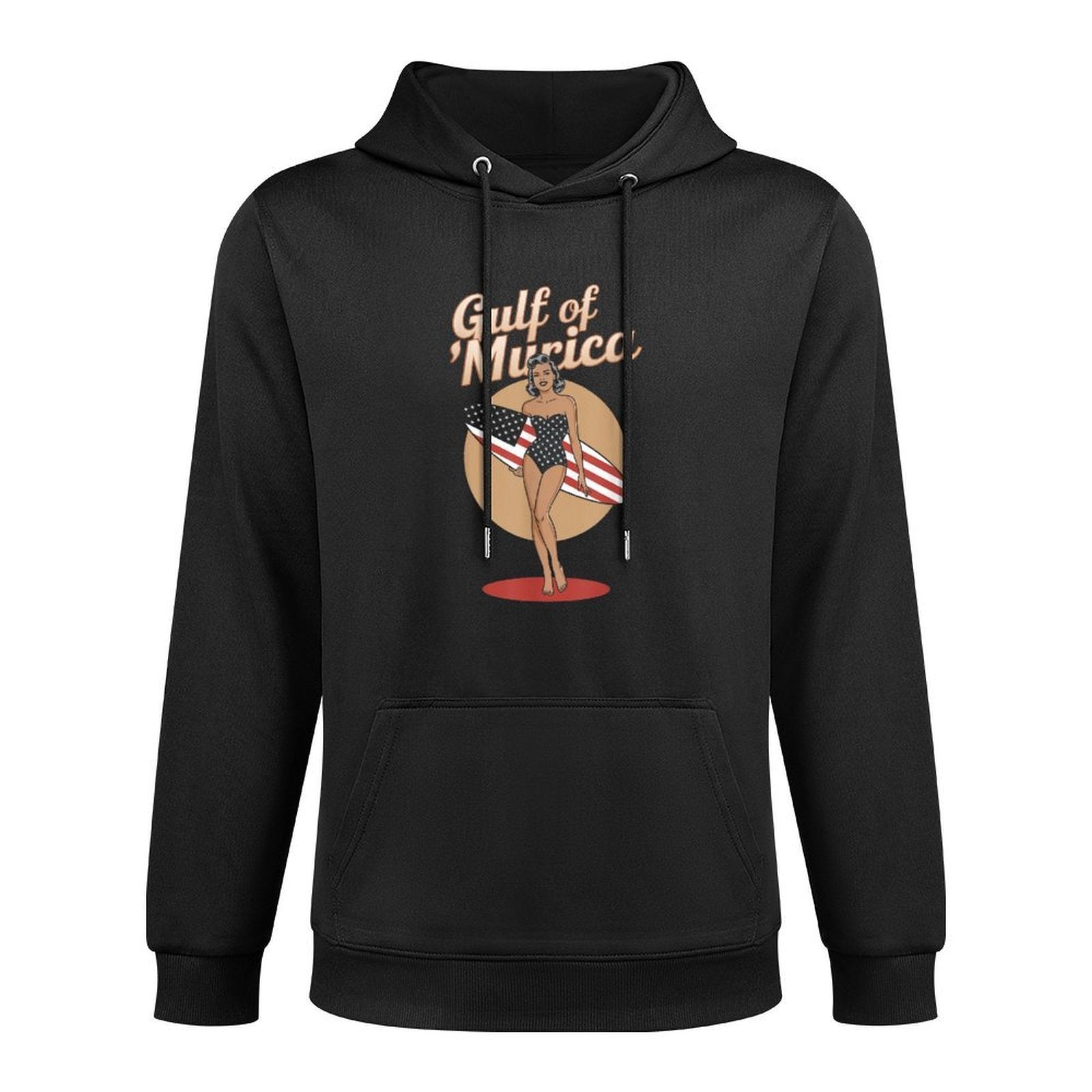 Vintage Gulf of Murica 2025 Funny Patriotic American Pride Kangaroo Pocket Hoodie