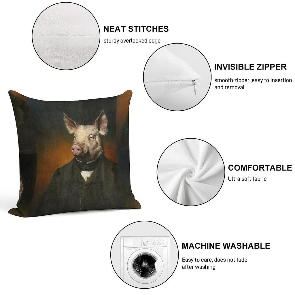 Victorian Pig Soft Style Accent Throw Pillow