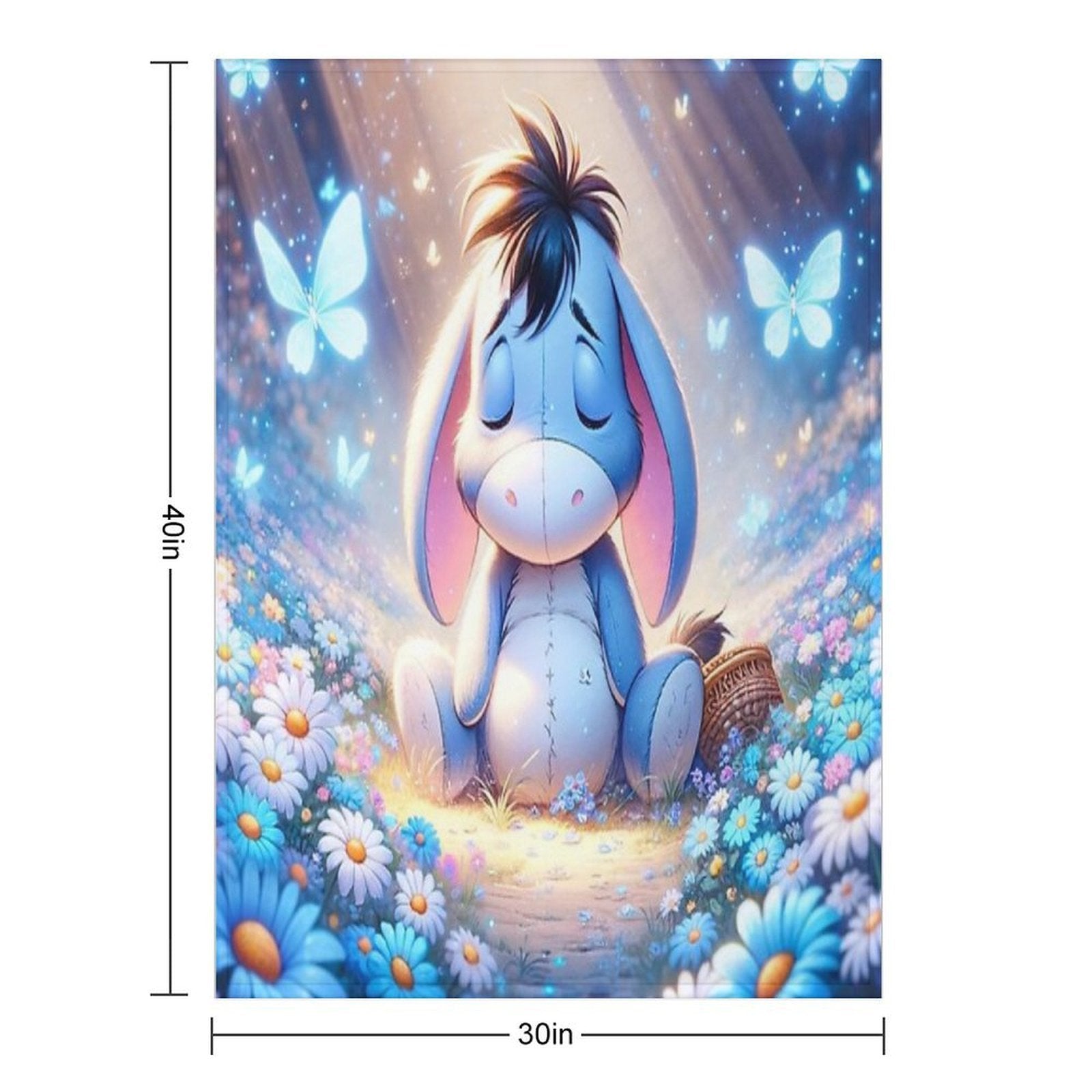 Adorable Eeyore Design Easy Care Throw Blanket