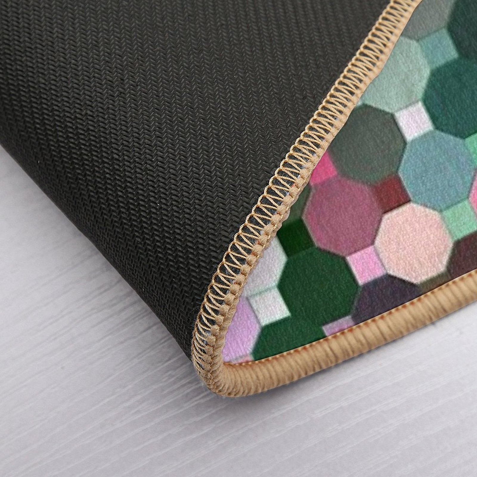 Abstract Green, Pink, Purple And White Octagons  Versatile Bath Mat