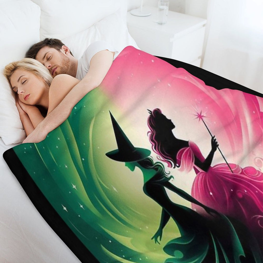 Elphaba & Glinda Wicked The Musical Defying Gravity Compact Throw Blanket