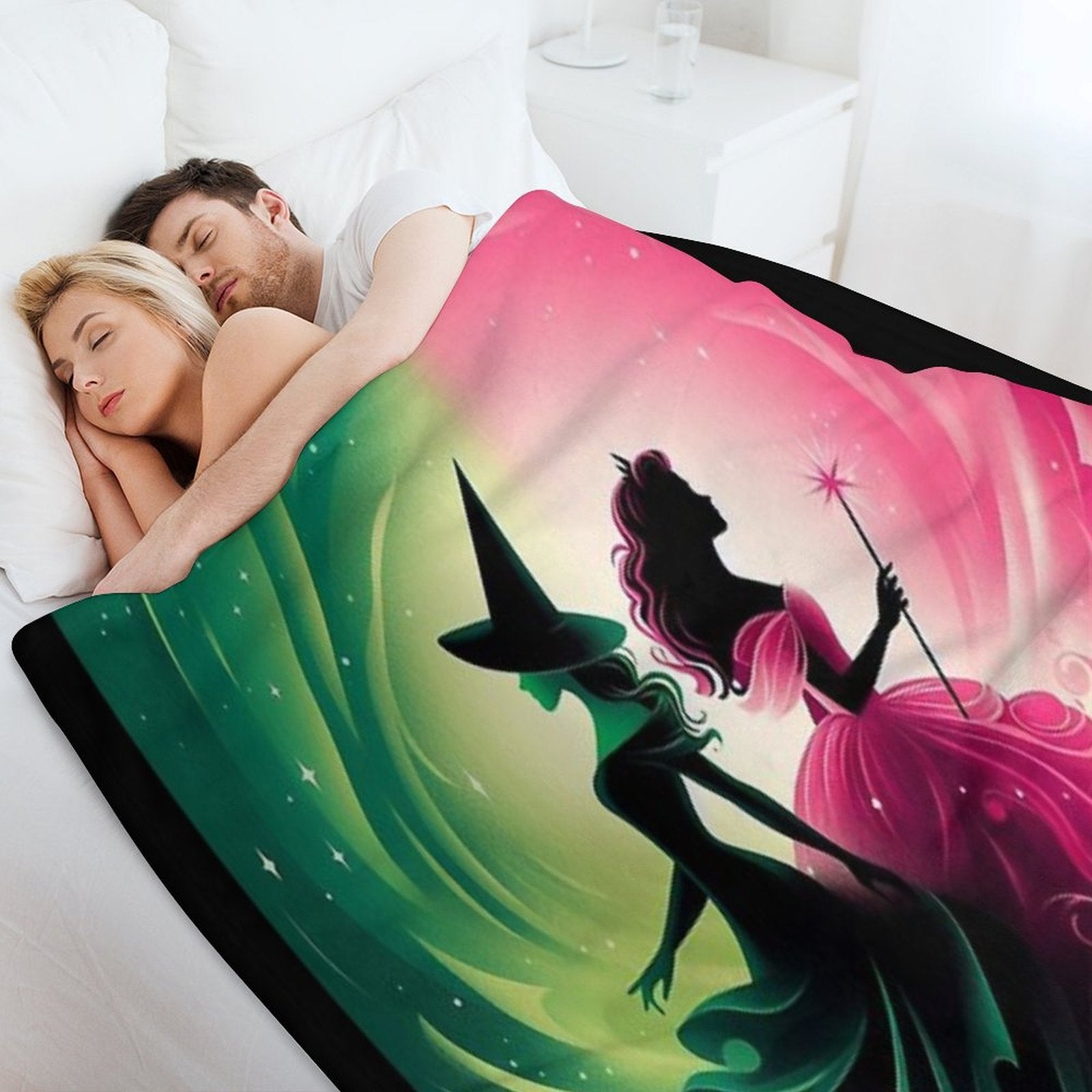 Elphaba & Glinda Wicked The Musical Defying Gravity Compact Throw Blanket