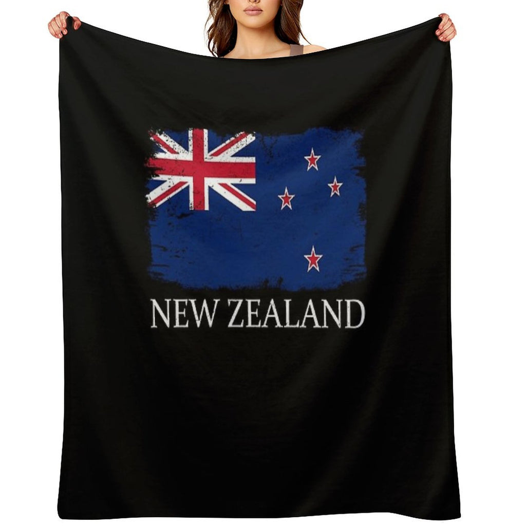 New Zealand Country Flag New Zealand Country Tourist Sustainable Throw Blanket