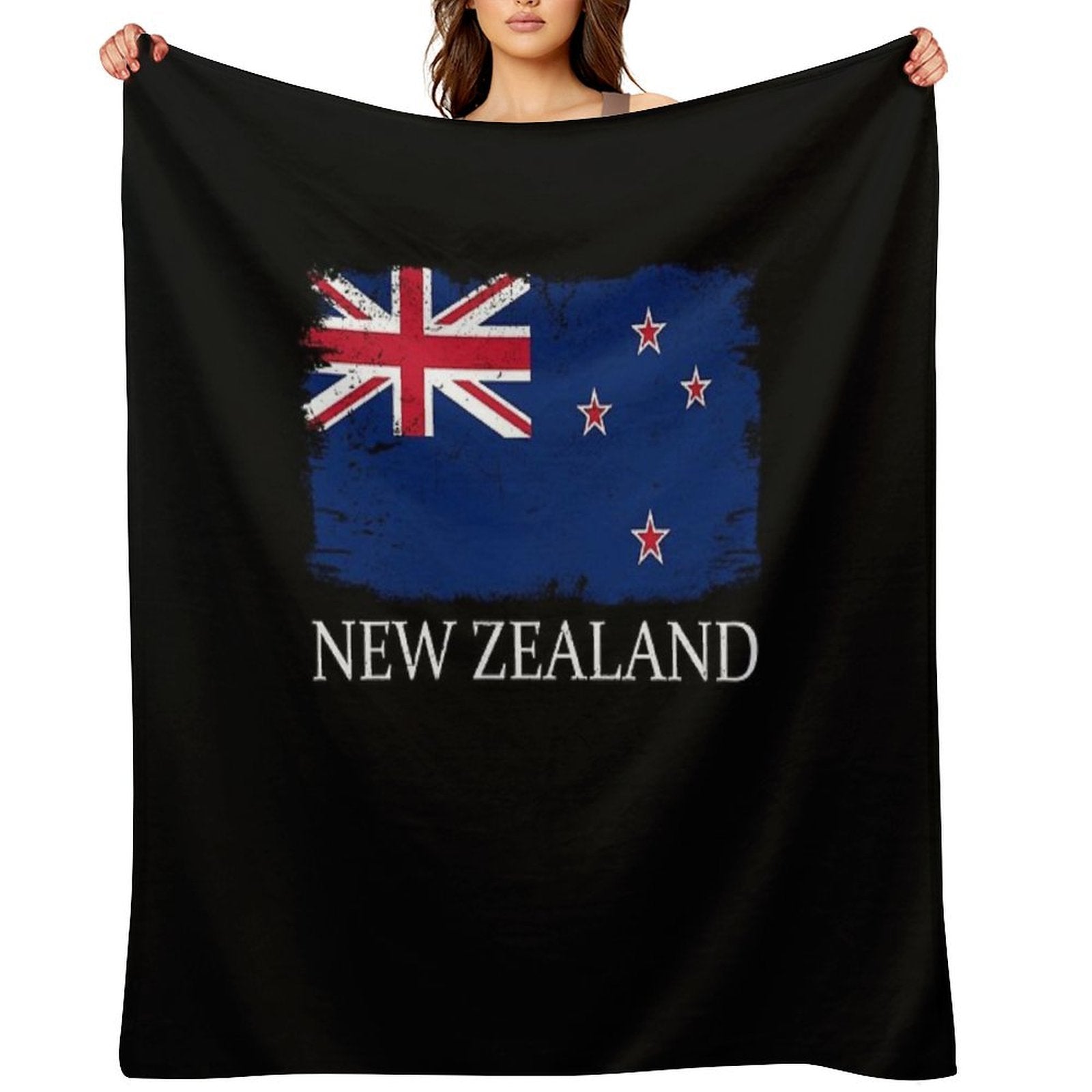 New Zealand Country Flag New Zealand Country Tourist Sustainable Throw Blanket