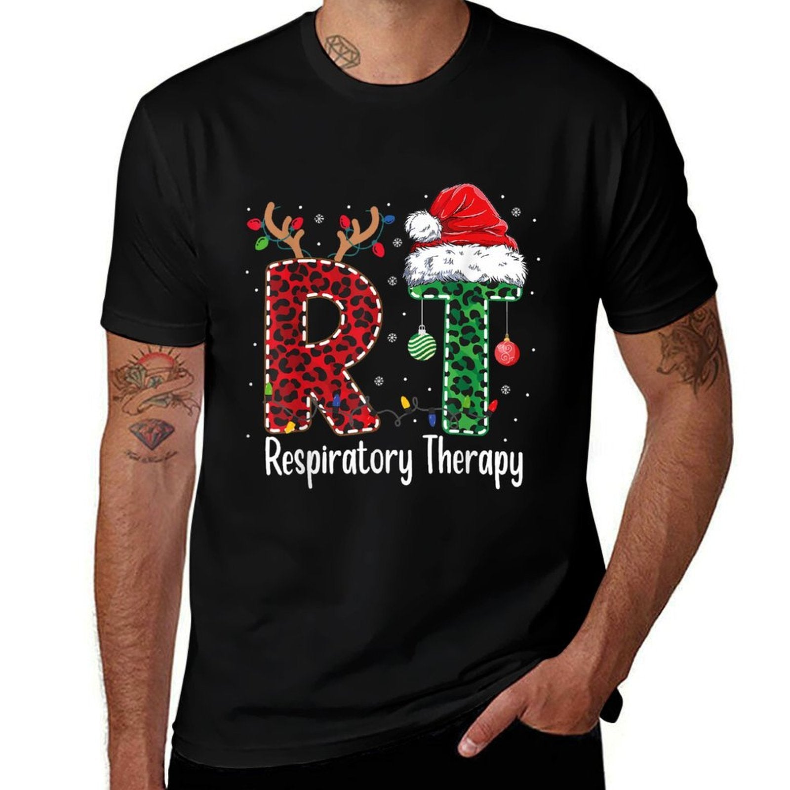 Respiratory Therapist Funny Christmas Future Nurse Design  Fade-proof Color T-Shirt