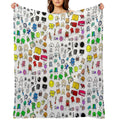 BFDI All Characters (Transparent) Wrinkle-free Throw Blanket