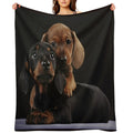 Dachshund Dog Portrait Photo Pupies Velvety-soft Throw Blanket