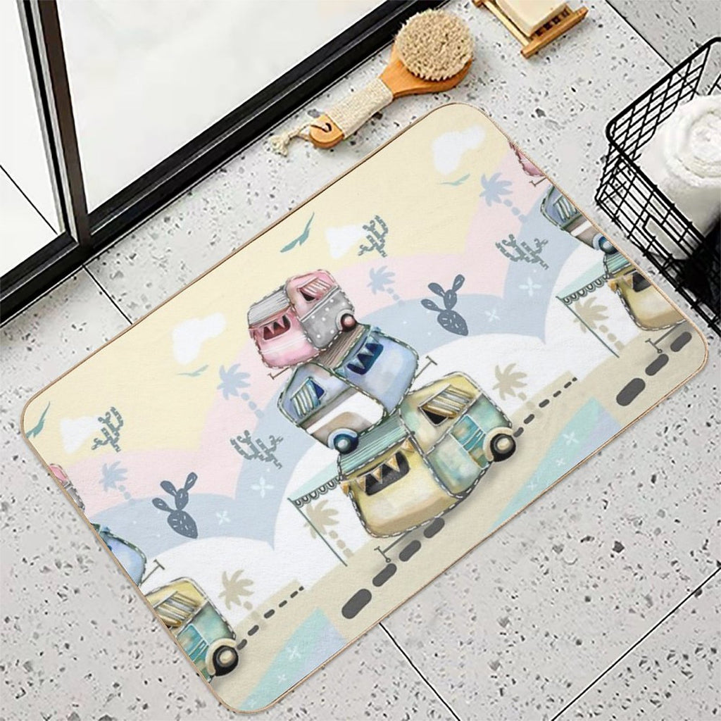 Vintage Caravans  Fade-Resistant Bath Mat
