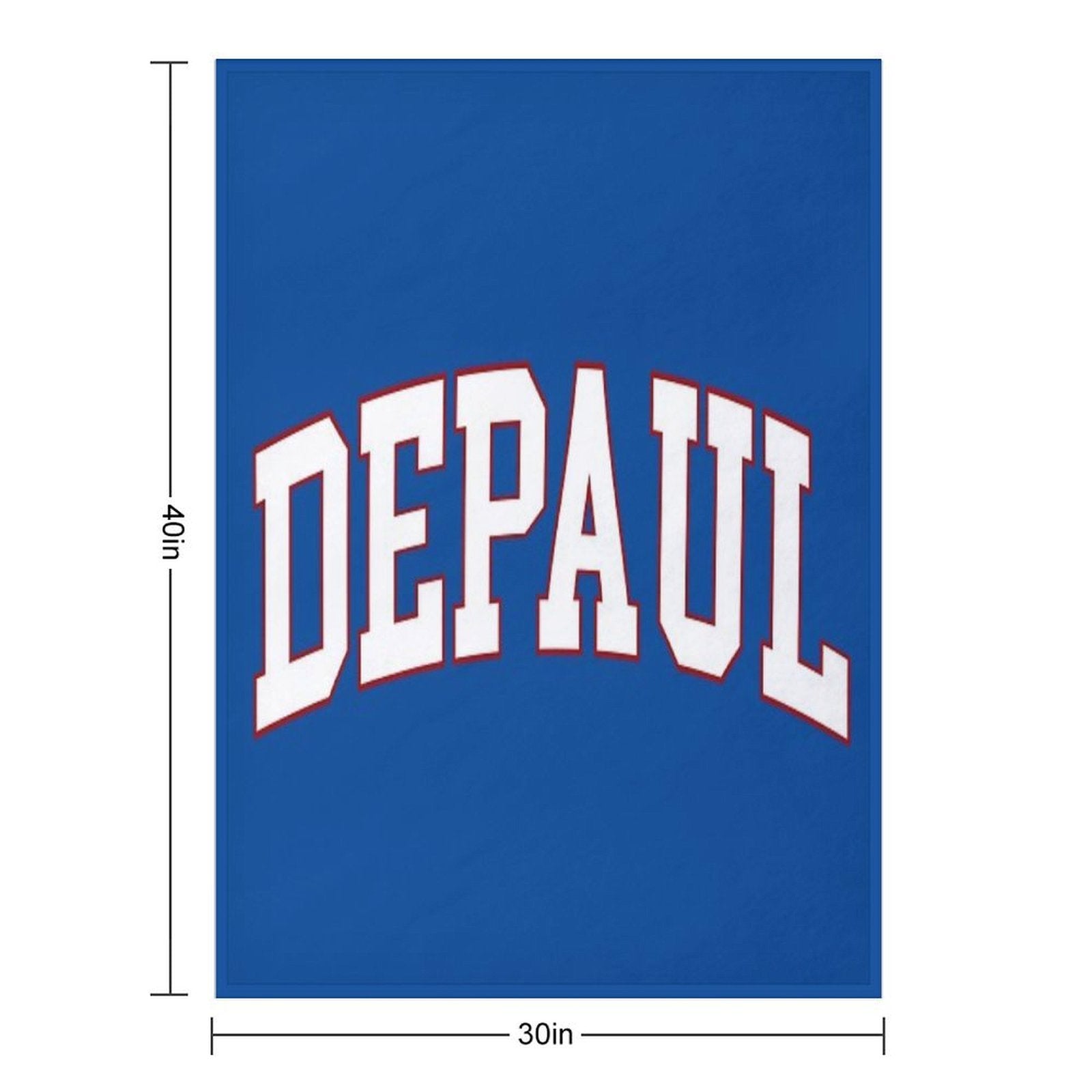 Depaul - Varisty Font Curved Easy Care Throw Blanket