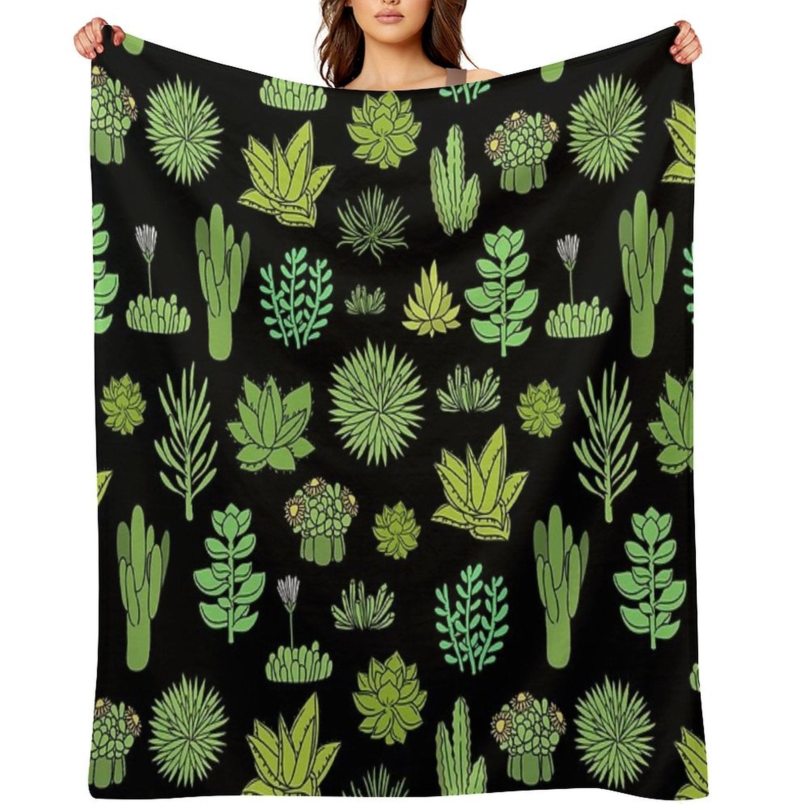 Succulents And Cactus. For Cacti Plant Lover Versatility Throw Blanket