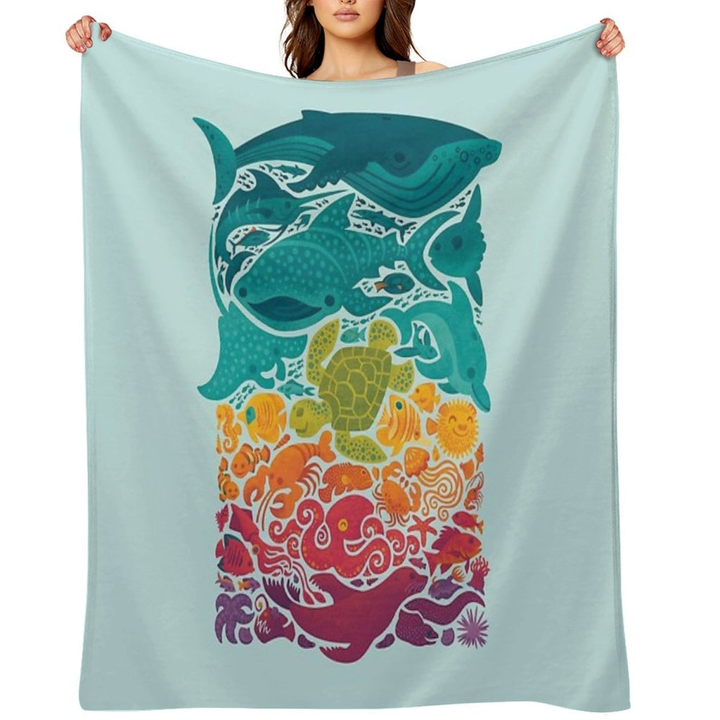 Aquatic Spectrum  Light Blue Versatility Throw Blanket