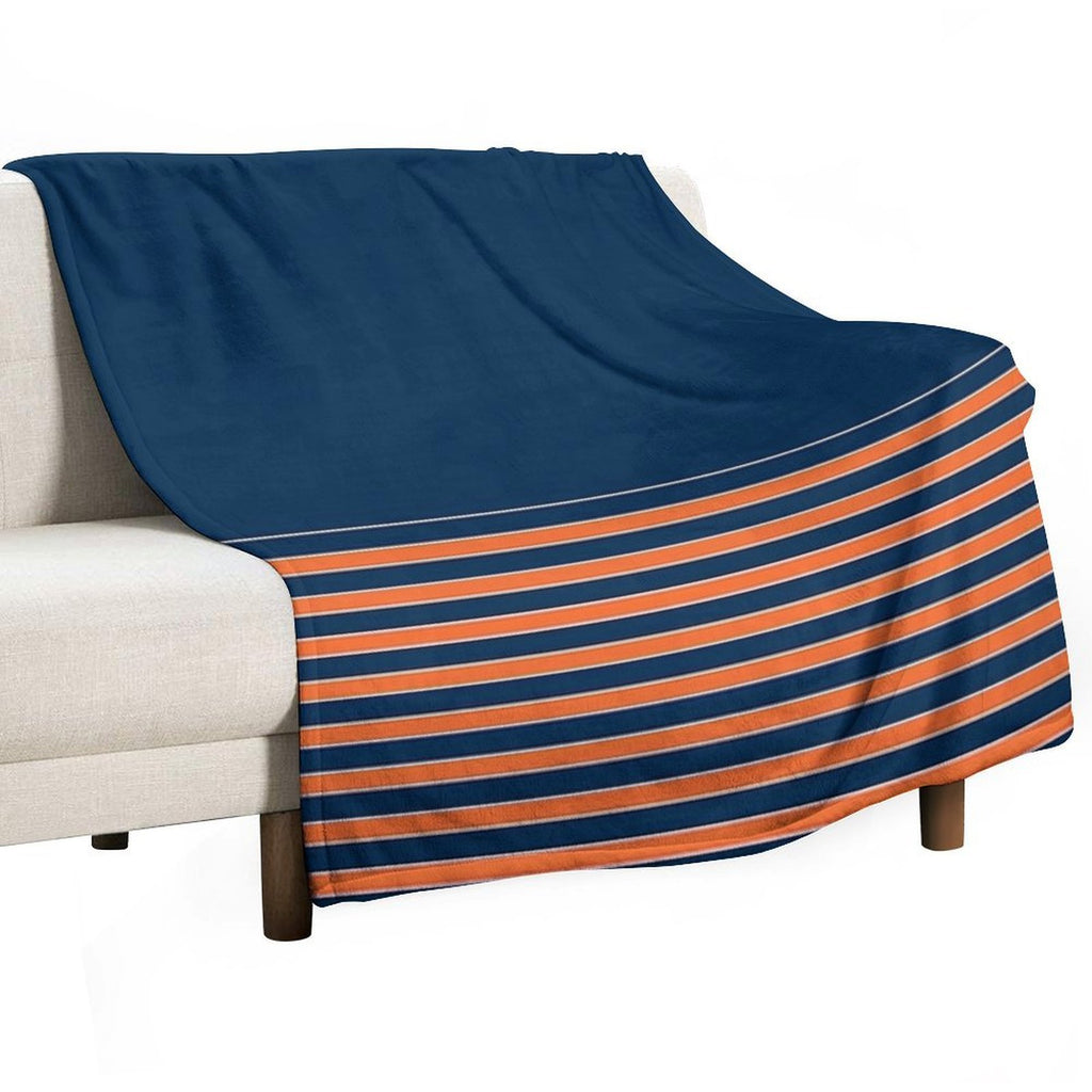 Indigo Orange Stripes Travel-friendly Throw Blanket
