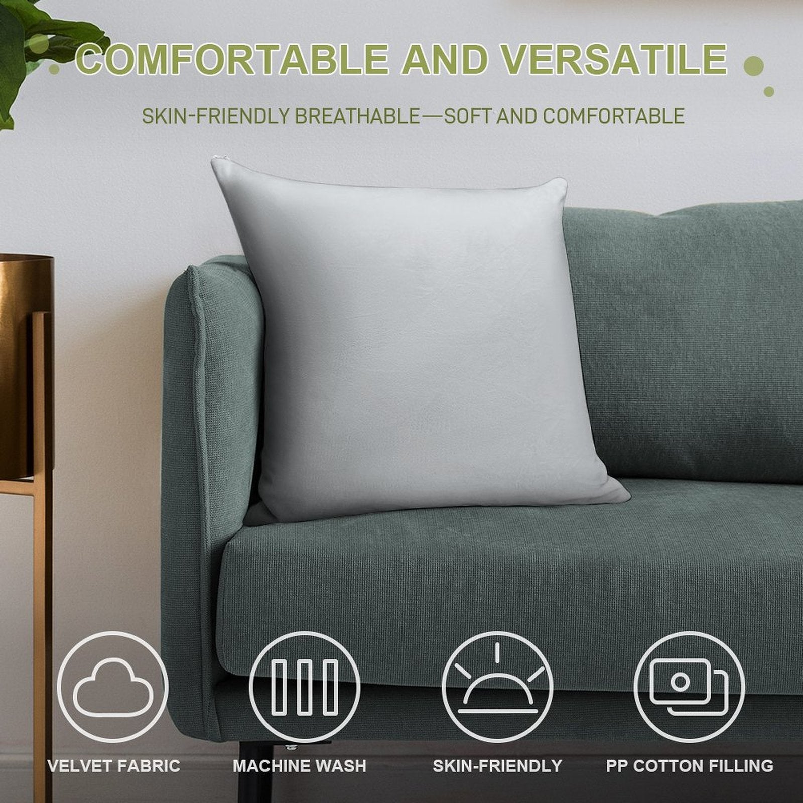 Light Grey - Slightly Cooler Tone Soft Easy Maintenance Throw Pillow