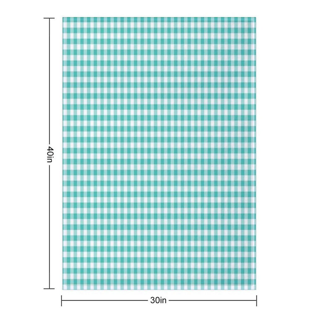 Teal Gingham Checkered Pattern Design Anti-pilling Throw Blanket