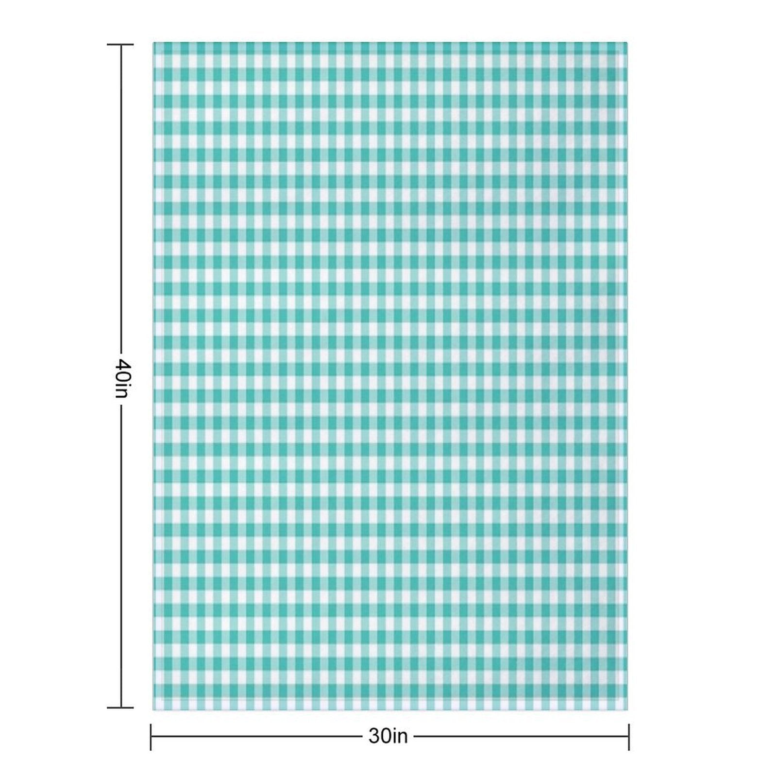 Teal Gingham Checkered Pattern Design Anti-pilling Throw Blanket