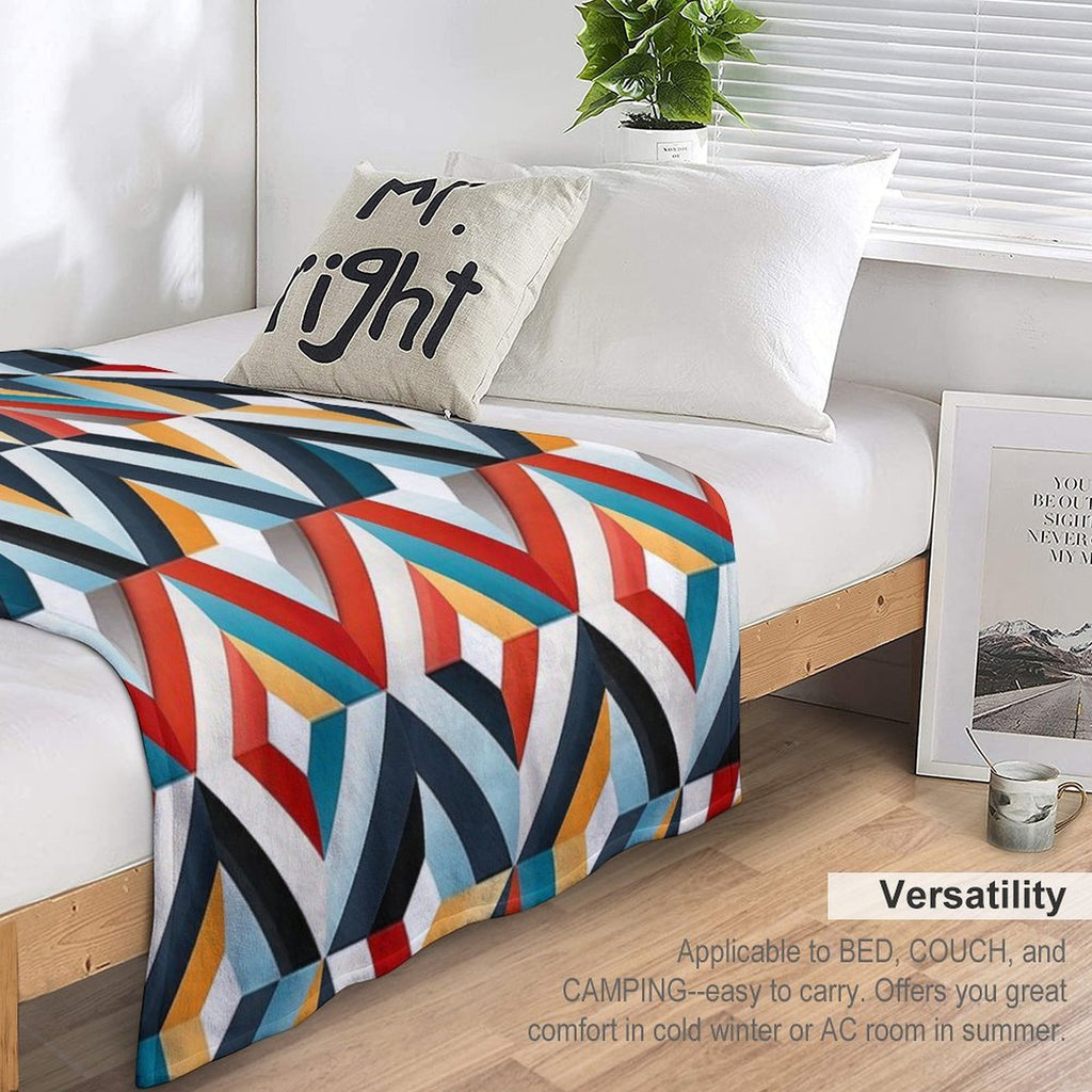 Seamless Pattern Design Geometric Shapes Machine-washable Throw Blanket