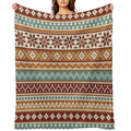 Fair Isle Fox Vibes Travel-friendly Throw Blanket