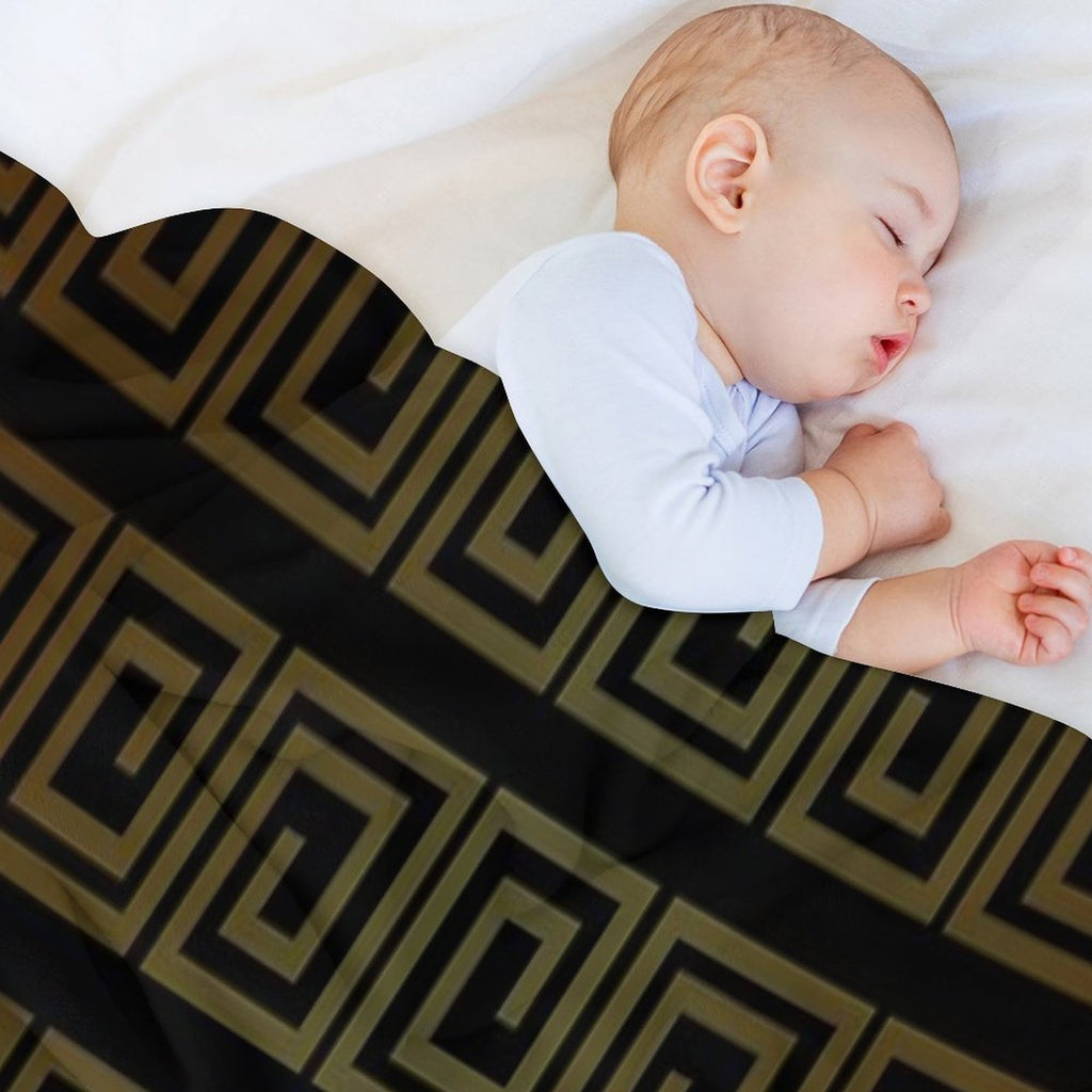 Japanese Geometric Pattern Velvety-soft Throw Blanket
