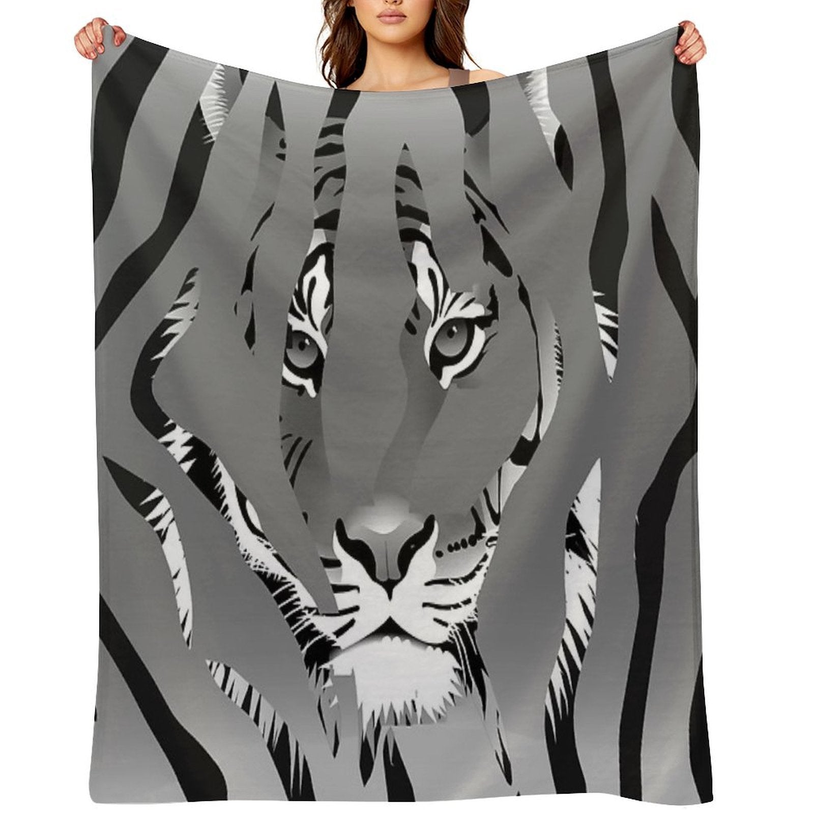 Hidden Tiger In The Dark Sustainable Throw Blanket