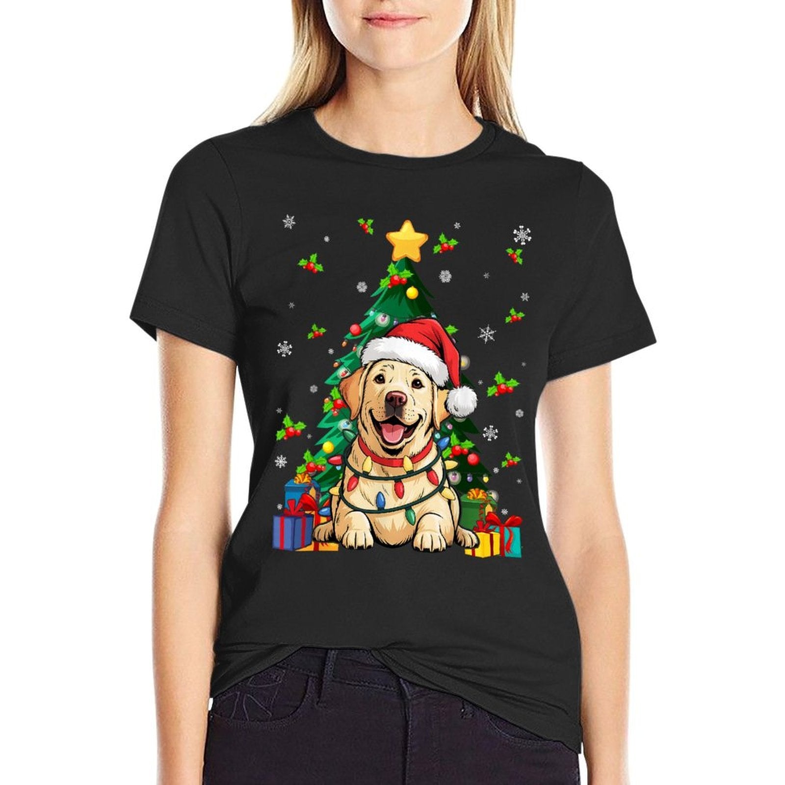 Yellow Lab Labrador Christmas Tree Dog Lover Xmas Pajama  Affordable Price T-Shirt