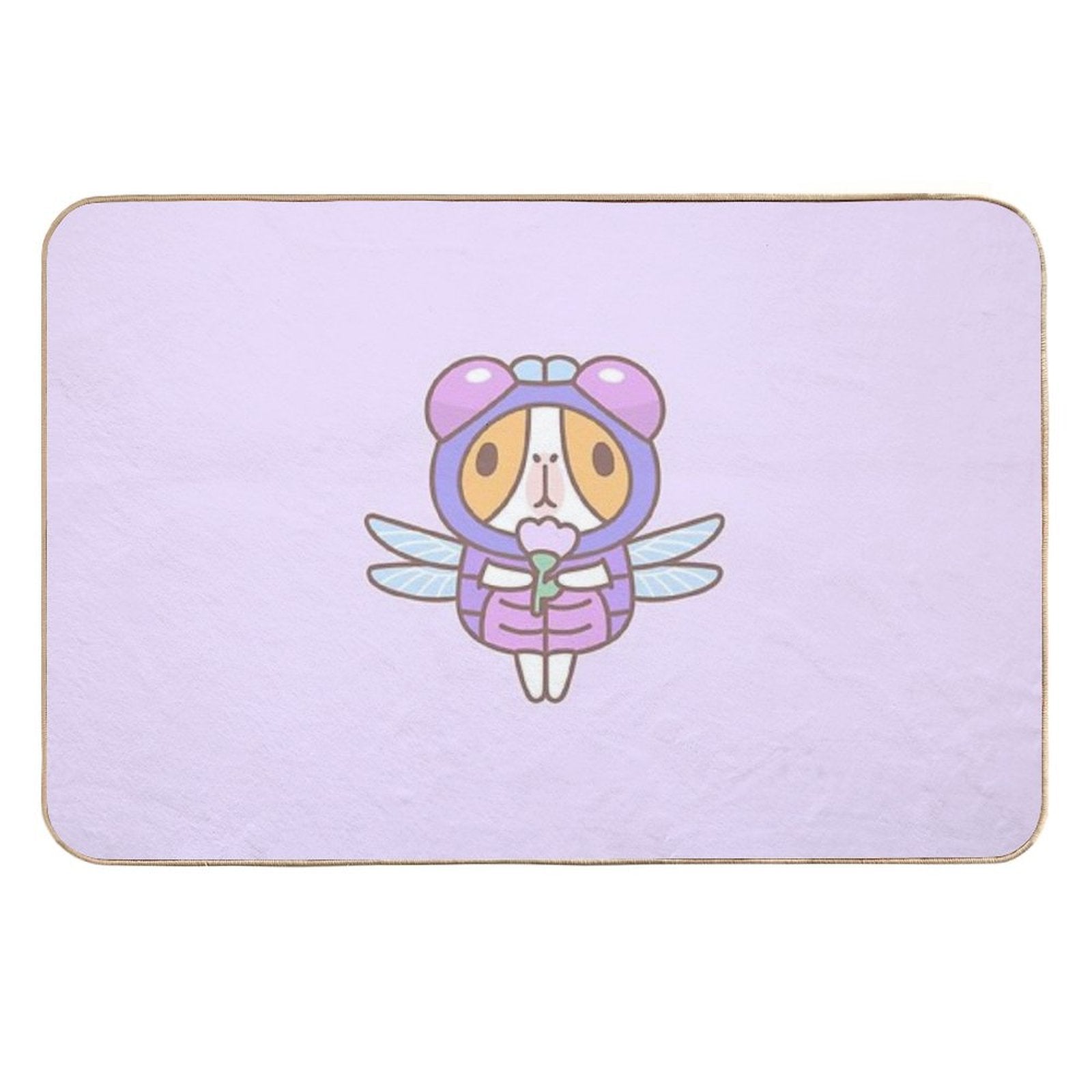 Guinea Pig in Dragonfly Costume  Slip-Resistant Bath Mat