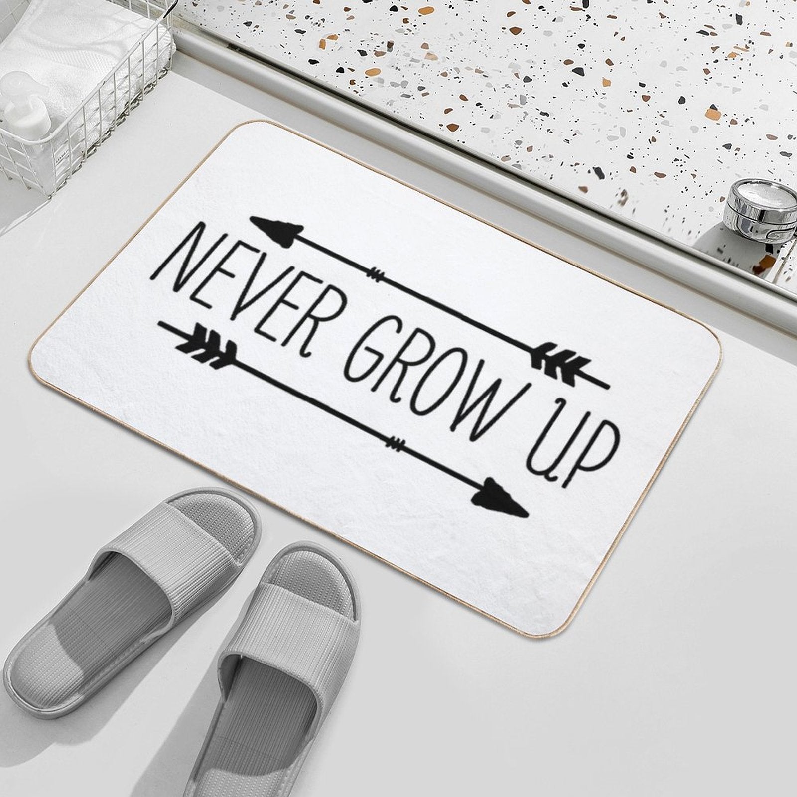 Never Grow Up  Dirt-Trapping Bath Mat