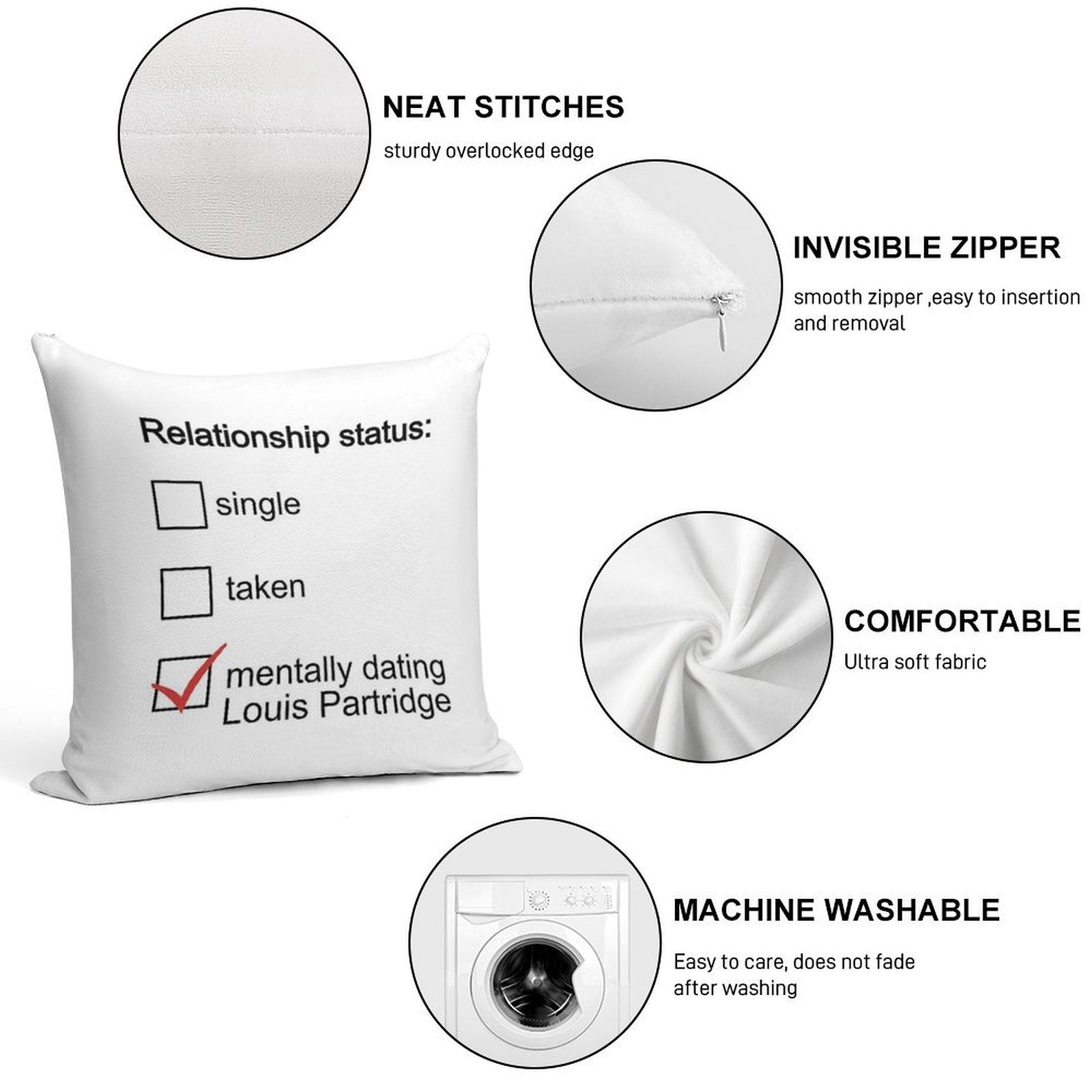 Mentally Dating Louis Partridge Soft Fade-Resistant Throw Pillow