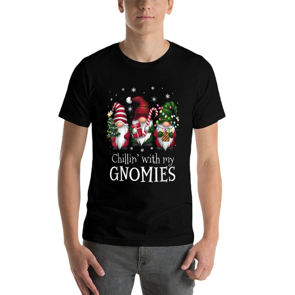 Chillin With My Gnomies Family Christmas Gnome Xmas Holiday  Summer-ready Fabric T-Shirt