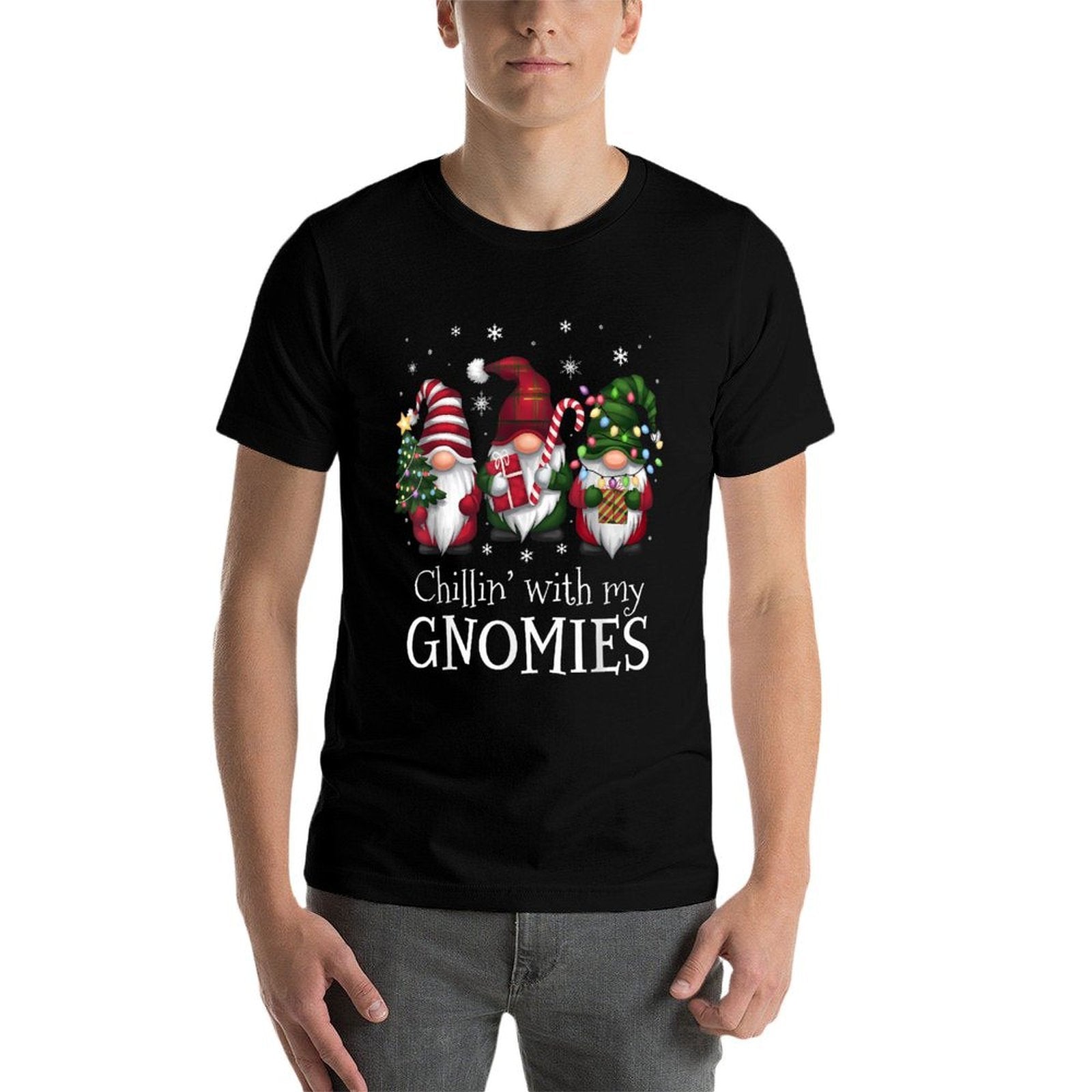 Chillin With My Gnomies Family Christmas Gnome Xmas Holiday  Summer-ready Fabric T-Shirt